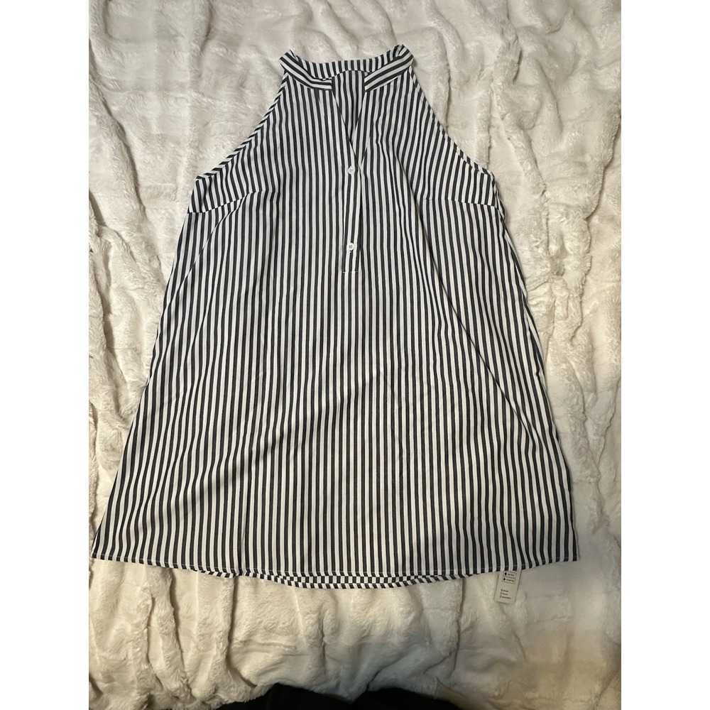 NWT CUPSHE Blue Striped Sleeveless Mini Dress